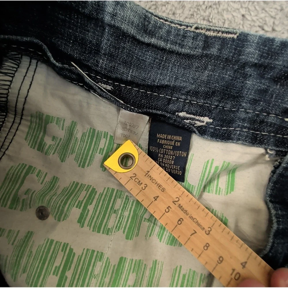 Vintage Marithe Francois Girbaud Denim Shorts Mens 33 Baggy Y2K Green Spellout